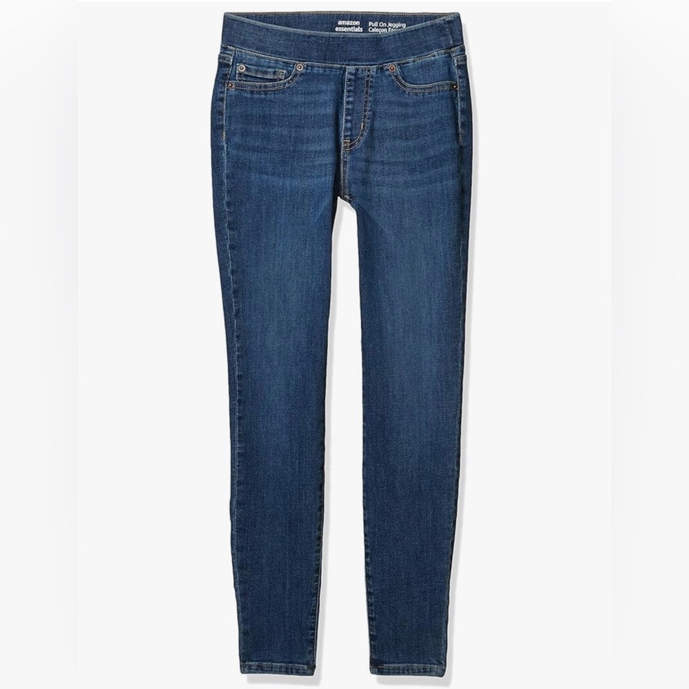 Amazon Essentials Mid-Rise Stretch Pull On Jeggings-Medium Wash